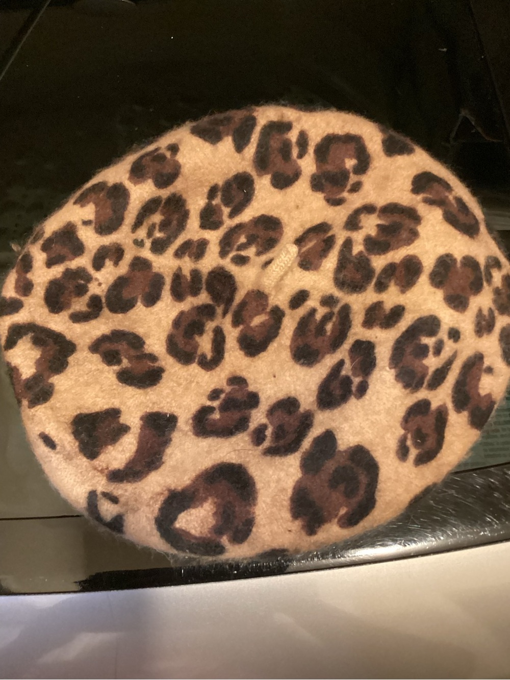 Nordstrom Rack Leopard-Print Wool Beret - Tan & Brown